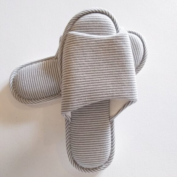 NWOT! Unisex House Bath Slippers - Blue & White Stripes - XL app 11" Length - Picture 5 of 6